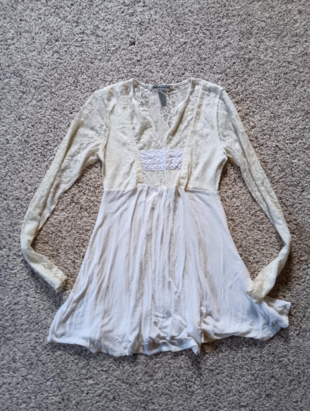 VTG Y2K American Rag Babydoll Bella Swan Tunic Shirt Mallcore Lace